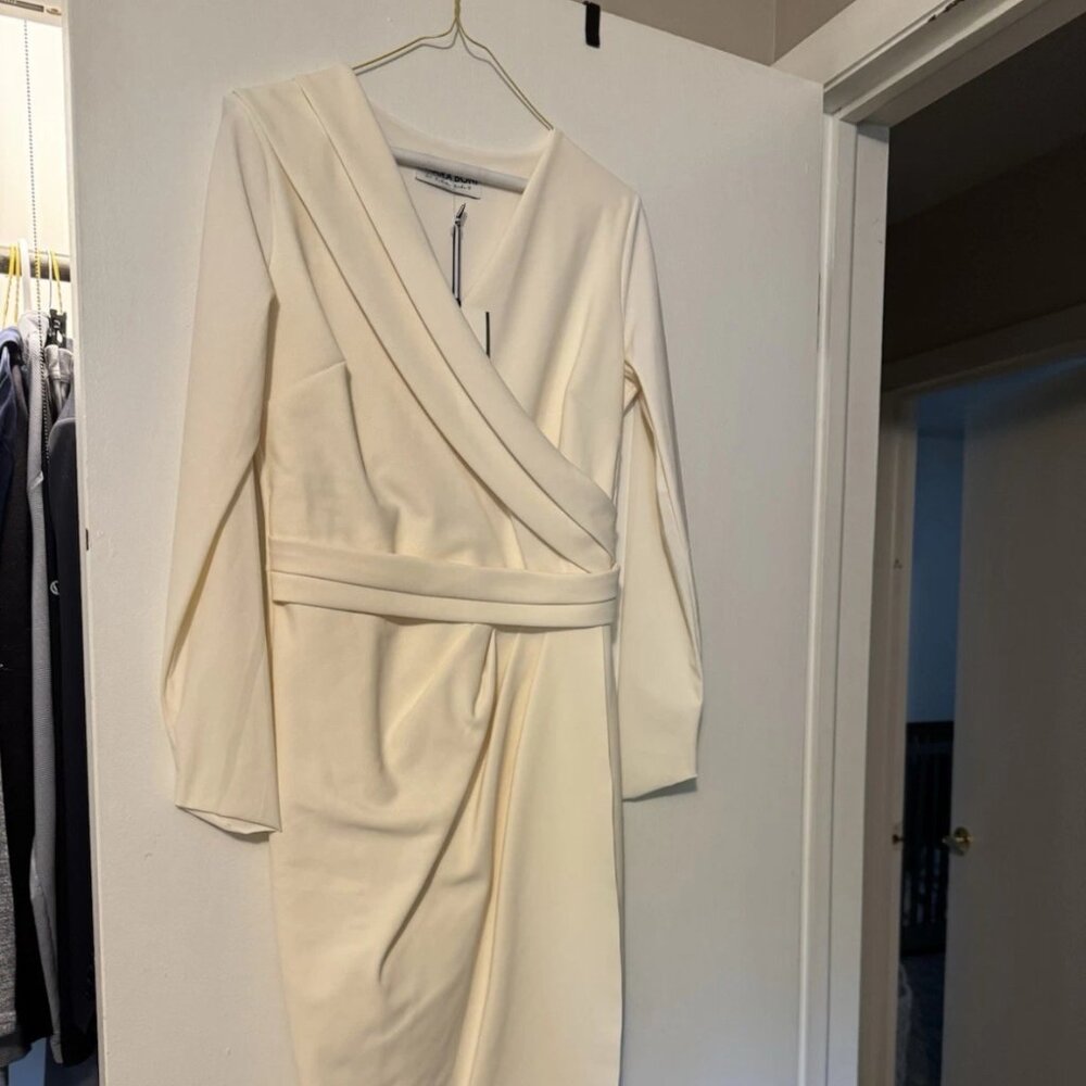 Chiara Boni La Petite Robe Jodene Pleated Wrap Midi Dress Size 6